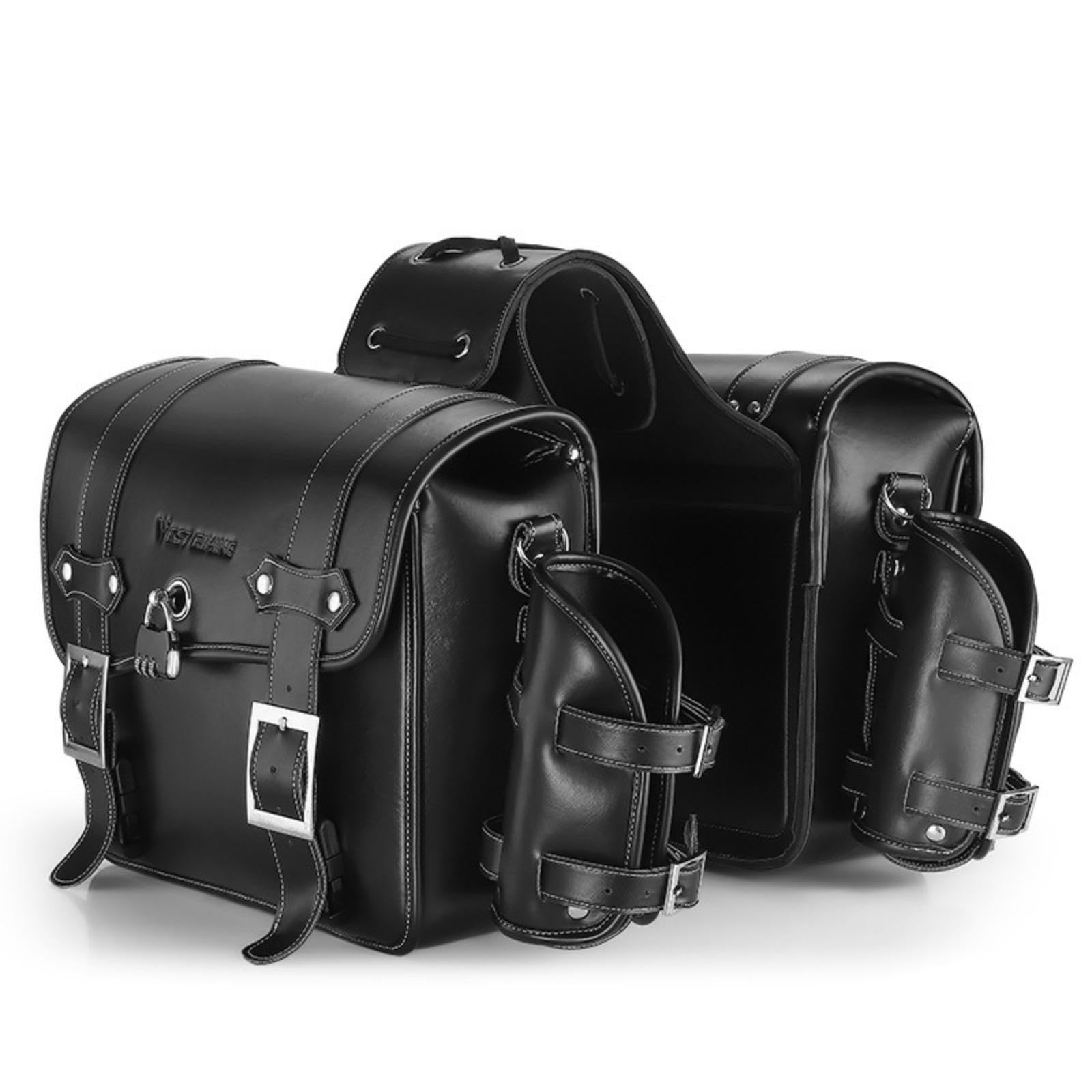 Amazon | Tonainバイク用サイドバッグ レトロ 両面バッグ 大容量 8+8L